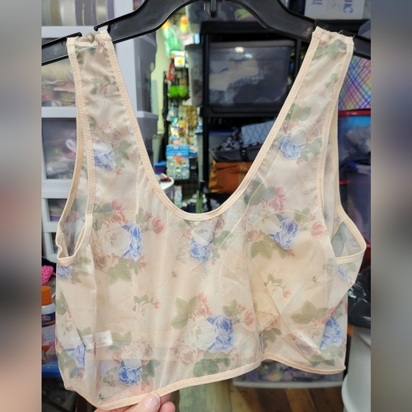 Floral Bras Breathable Mesh Bra Soft Plus Size 36E (7L) New - Picture 4 of 9